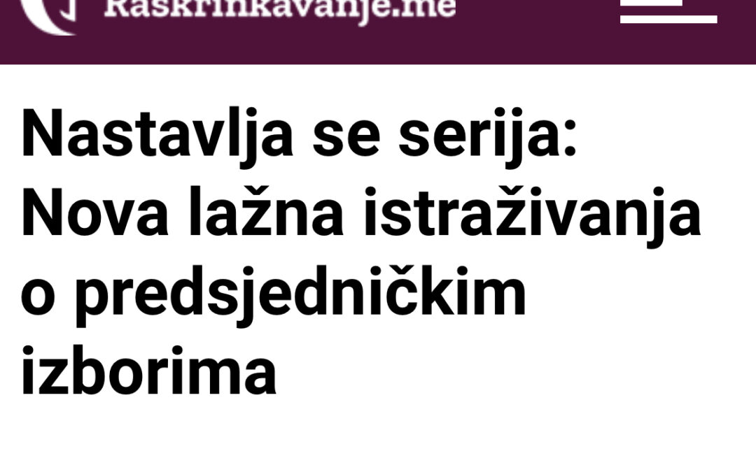 Nastavlja se serija: Nova lažna istraživanja o predsjedničkim izborima